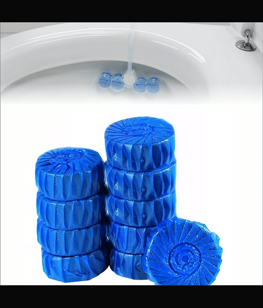 10 Pcs Toilet Bowl Deodorizer Cleaner Powerful Automatic Flush Toilet cleaner tablet/Automatic Toilet Bowl Cleaner Tablets Stain Remover Bathroom Flush Tank Blue Tab Tablet