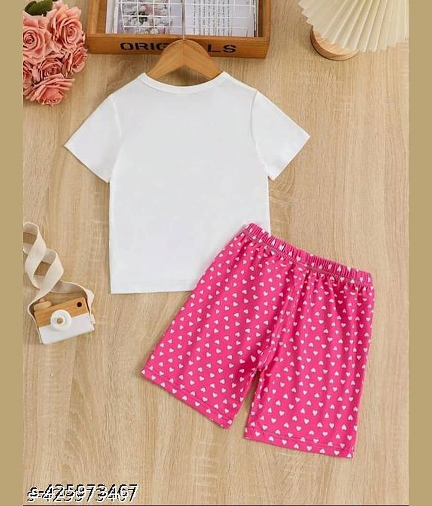 ODIMENT Pack of 1 Girls Cotton Blend T-shirt & Shorts ( Multicolor ) view 2