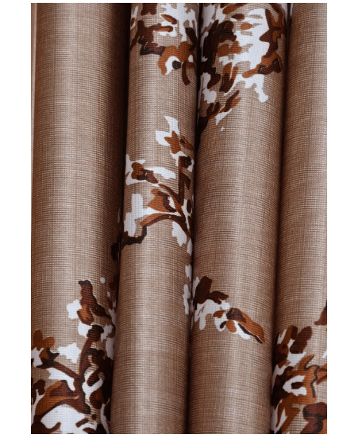 ELOHIM Eyelet Polyester Door Curtain (7 feet x 4 feet, Brown) -Pack of 2 view 2