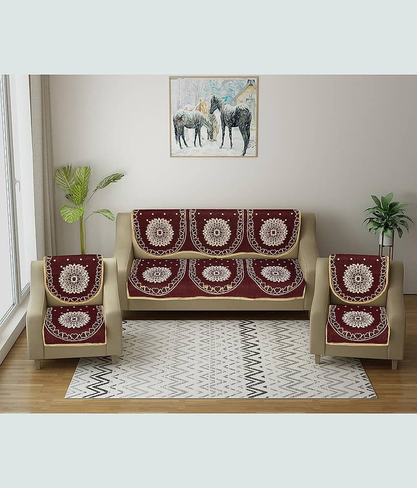 Multitex 5 Seater Cotton Sofa Cover ( Pack of 6 )