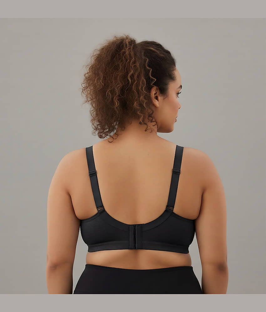 Elina Pack of 1 Cotton Non Padded Minimizer Bra For Women ( Black ) view 2