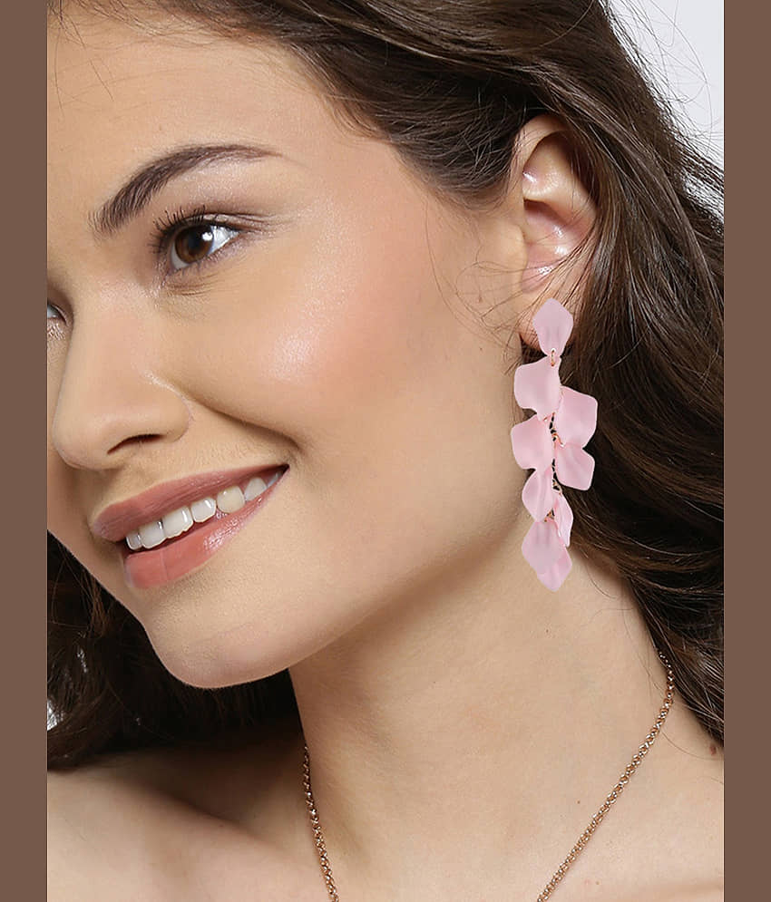 YOUBELLA Pink Danglers Earrings ( Pack of 1 ) view 2