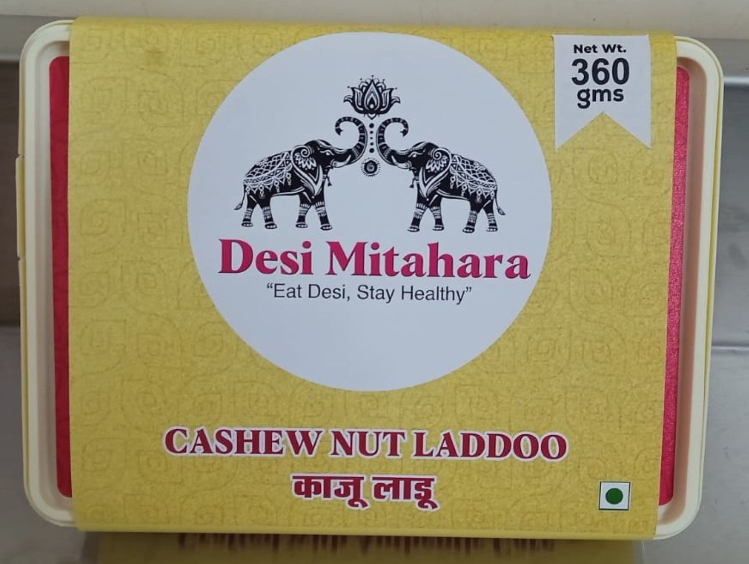 Desi Mitahara's Cashew Ladoo - Made with Cashew, Jaggery & Cow Ghee - Traditional Indian Sweet - Healthy, Nutritious Snack - 360g Pack - No Artificial Colours - Suitable for All Ages view 2