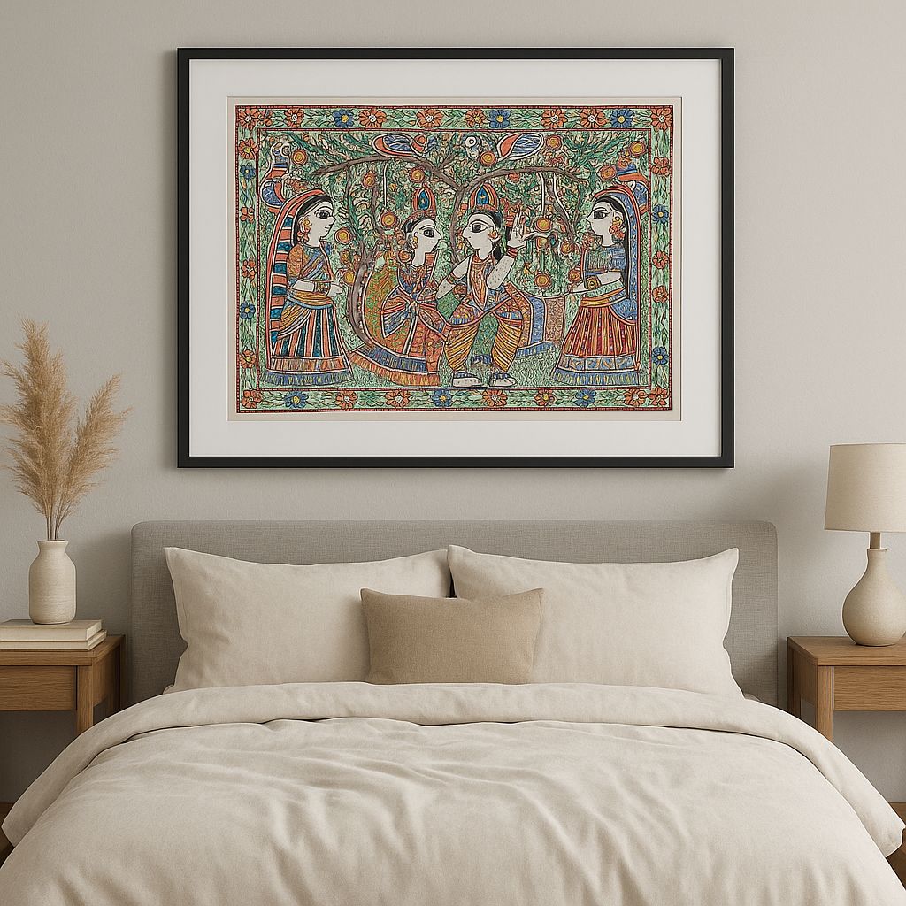 Combo of Madhubani Painting: Traditional Indian Art of Love & Nature view 2