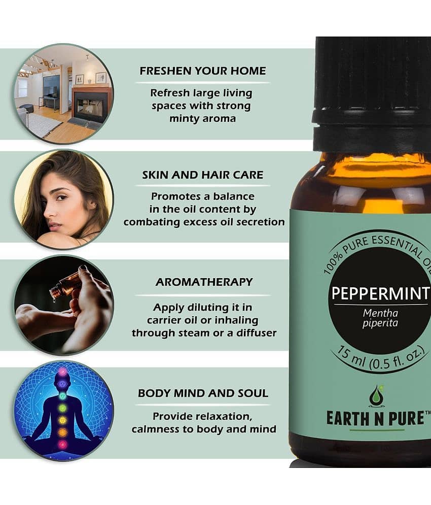 Earth N Pure - Peppermint Essential Oil 15 mL ( Pack of 1 ) view 2