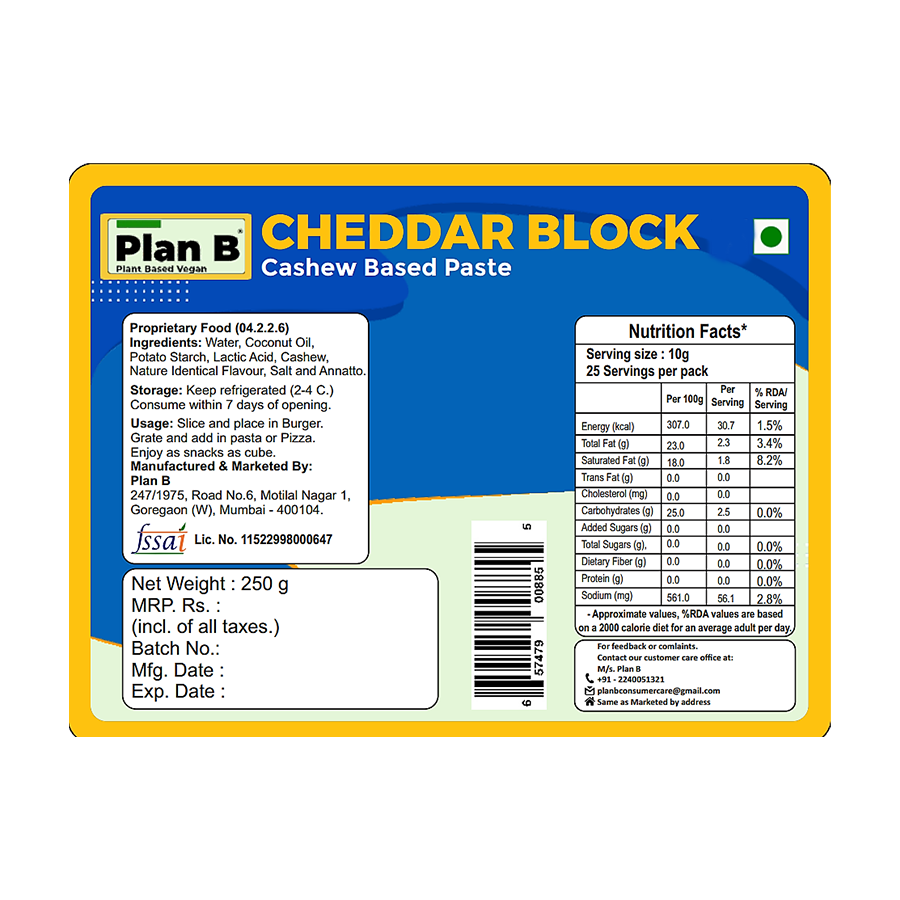 Plan B Cheddar Block, 250 gm view 2