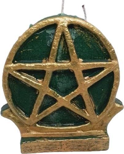 CD Craft Pentacle Candle (Green) || Spell candle used for ritual by spell casters || Burning time 7 hrs to 8hrs view 2