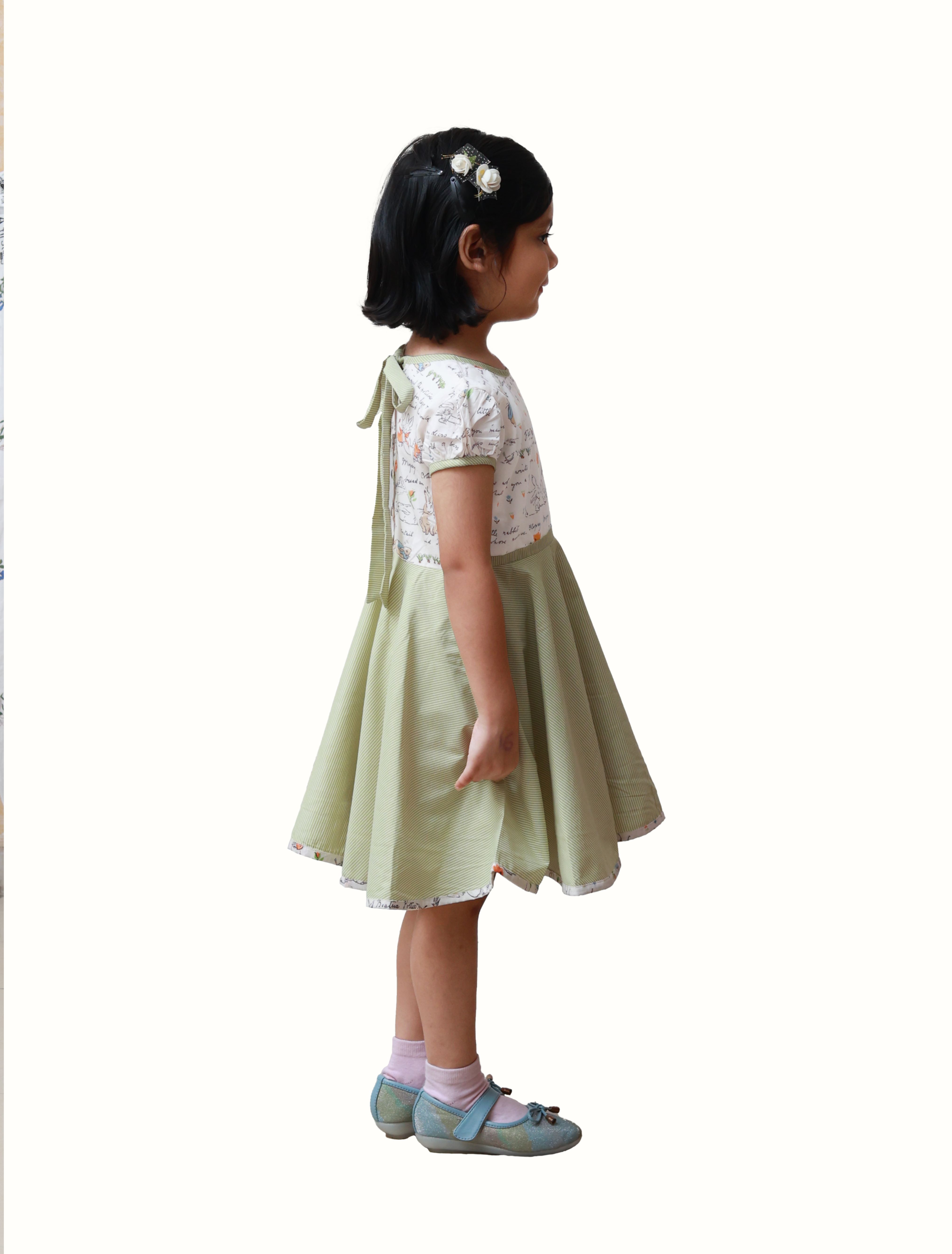 DE CHEVALERiE en Rouge - Scarlett Primrose Frock - Olive Green 4- 5 Years view 2