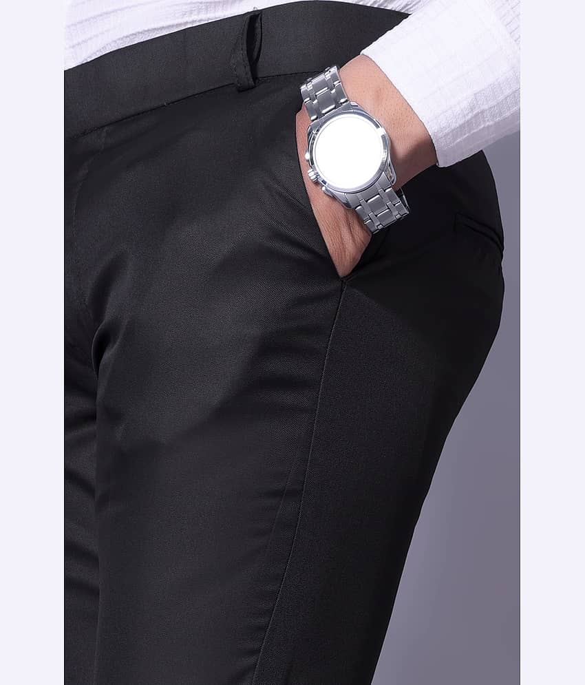 MATHAE Regular Flat Men's Formal Trouser - Black ( Pack of 1 ) view 2