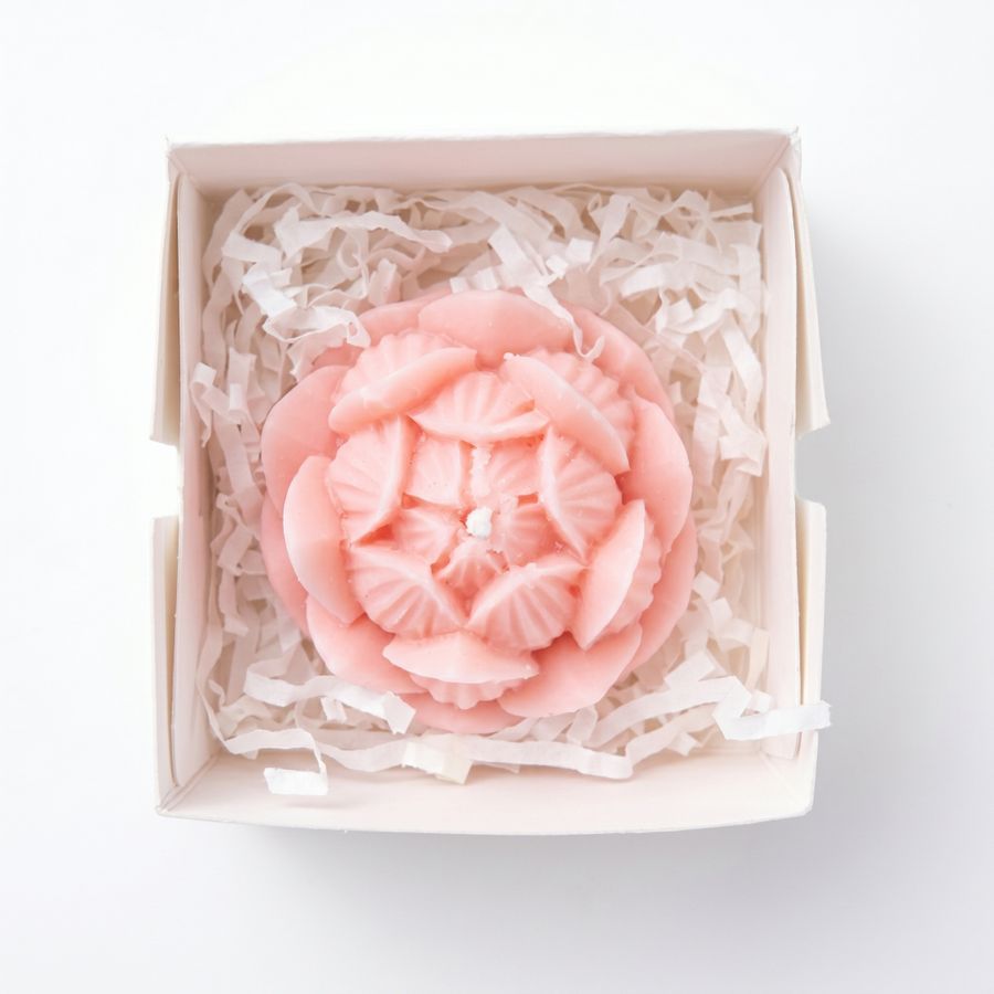Small Pink Lotus Soy Candle – Japanese Cherry Blossom Fragrance view 2