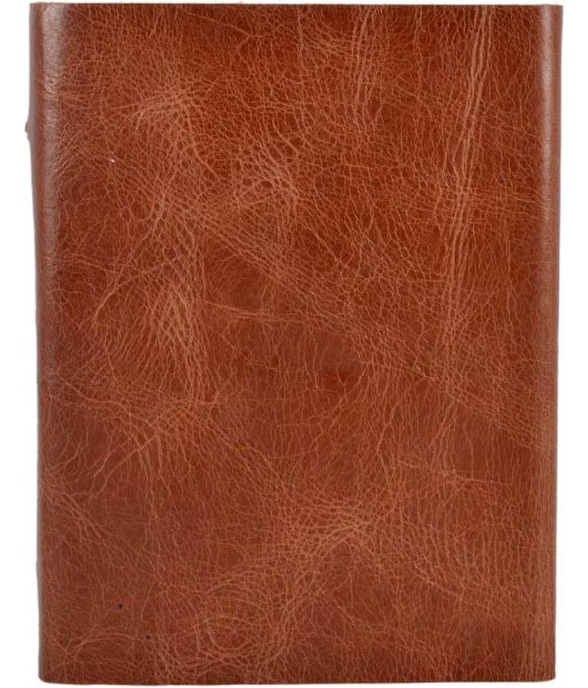 soft leather diary with button Regular Diary UNRULED 200 Pages (Brown) view 2