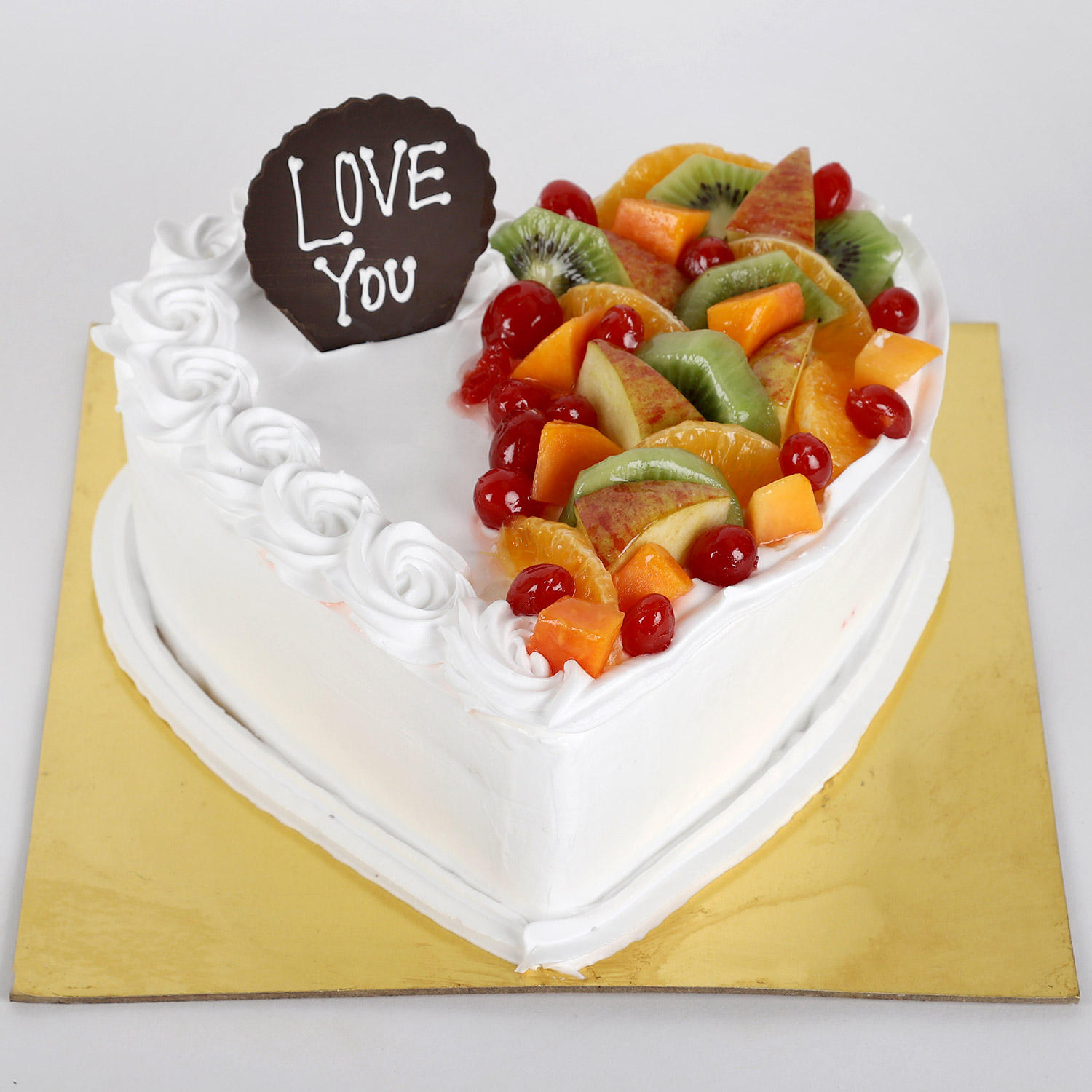 Heart Shaped Vanilla Fruit Cake Half Kg view 2