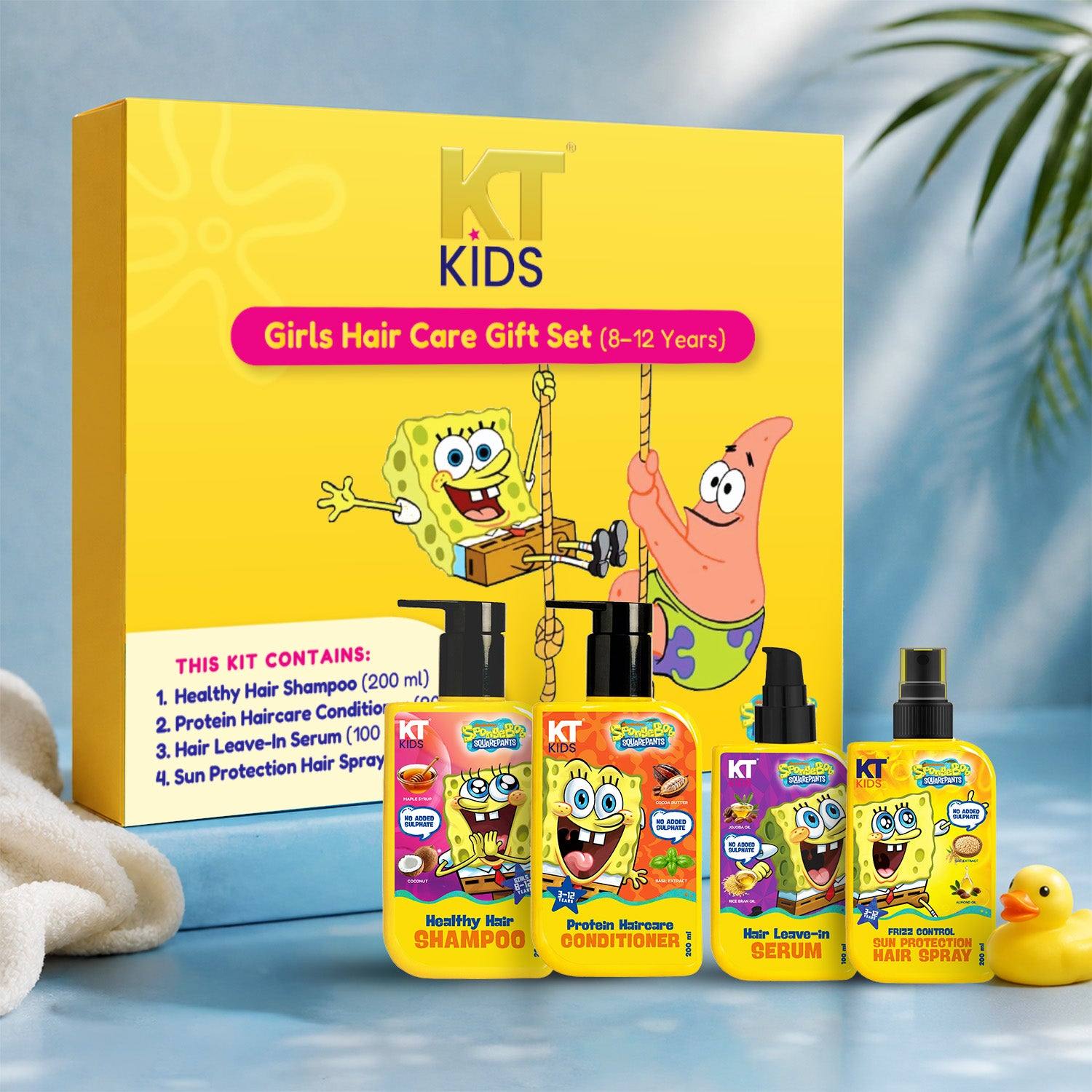 KT Kids Gift Set, Body Care for Boys & Girls, 3+ Years – Soft Body Wash + Lotion + Body Sunscreen + Mosquito Spray + Yellow Gift Bag + Free Keychain - 700ml view 2