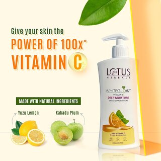 Lotus Herbals Whiteglow Vitamin C Deep Moisture Hand Body Lotion Moisturises And Brightens, 400Ml view 2