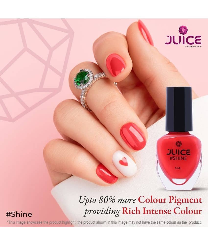 Juice - Red Glossy Nail Polish ( Pack of 5 ) view 2