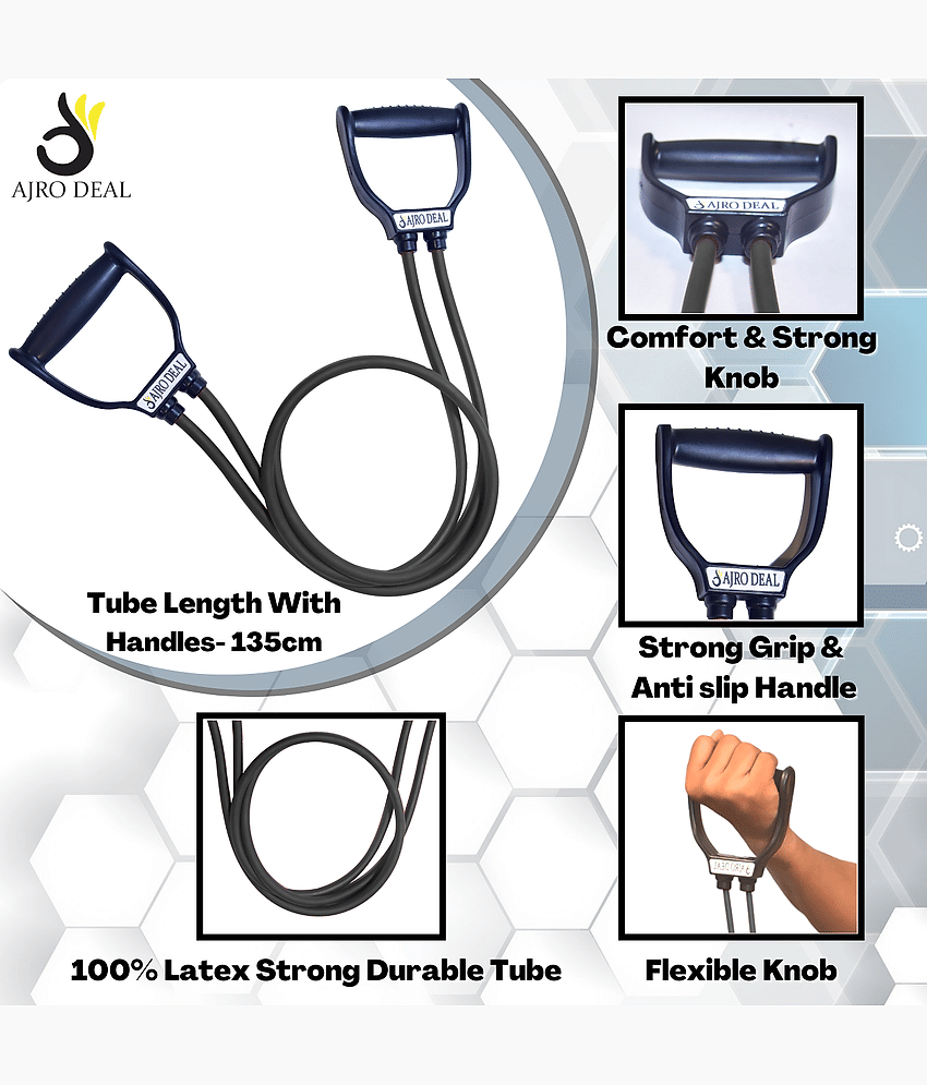 COMBO DOUBLE TONING TUBE AND FOAM SKIPPING ROPE for Belly Fat Loss & Resistance band for Gym Workout view 2