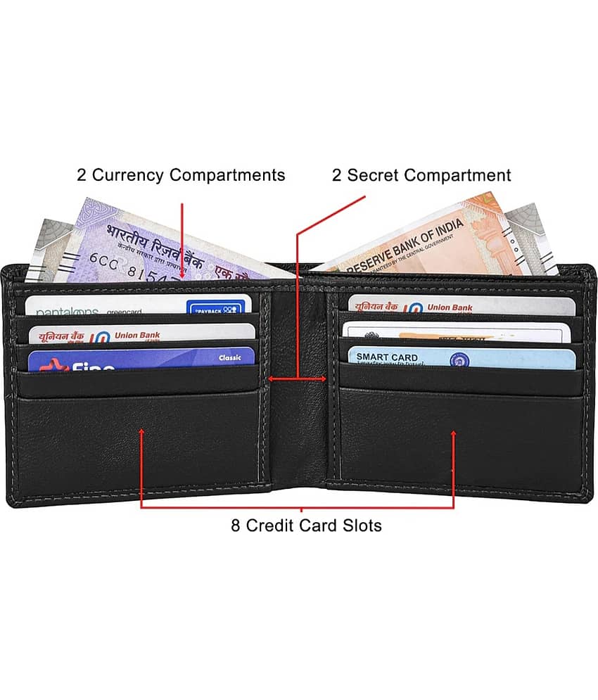 HIDEFLIX Black Leather Men's Regular Wallet ( Pack of 1 ) view 2