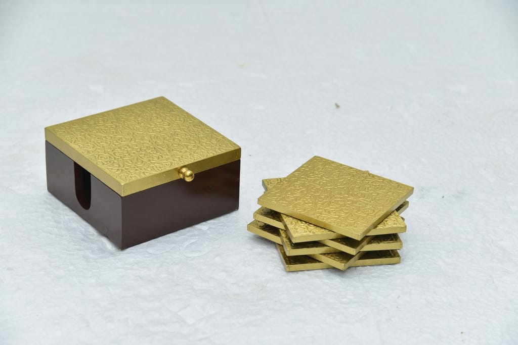 Wooden and Brass Coasters view 2