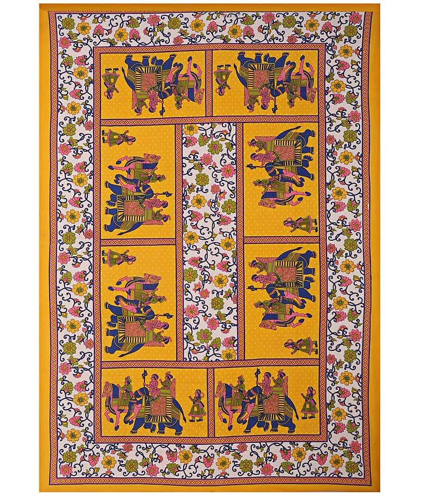 Uniqchoice Cotton Single Bedsheet ( Yellow ) view 2