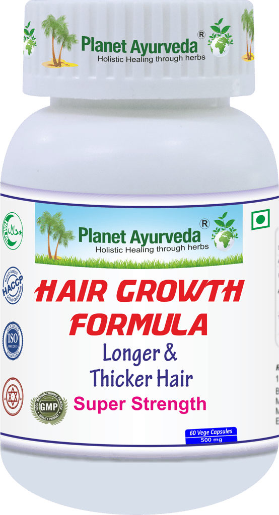 Planet Ayurveda Hair Growth Formula - Longer & Thicker Hair, Super Strength - 60 Capsules