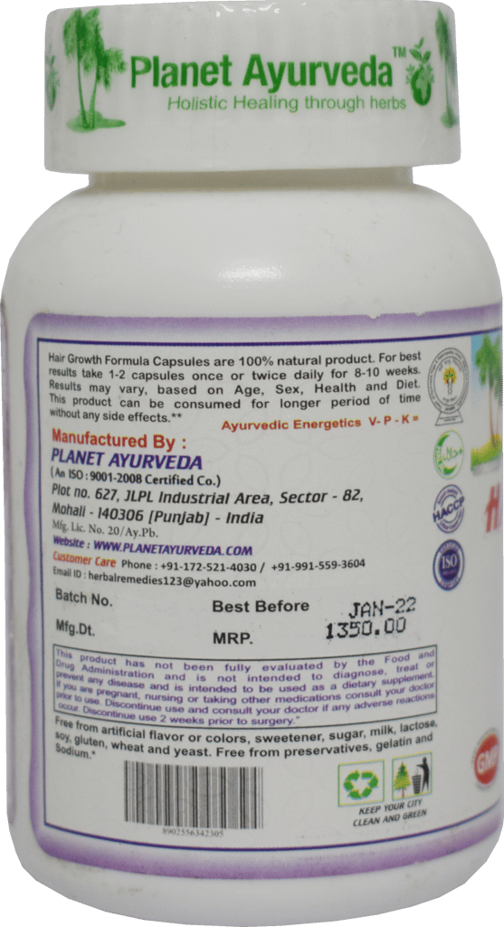 Planet Ayurveda Hair Growth Formula - Longer & Thicker Hair, Super Strength - 60 Capsules view 2