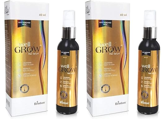 Brinton Wellgrow Anti Hair Loss Serum For Hair Care For Men & Women 60 ml x Pack of 2