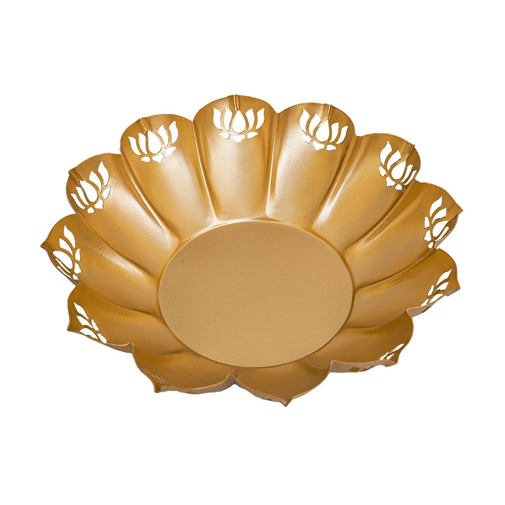 Craftlayout Metal Urli Bowl, Golden 14 Inch view 2