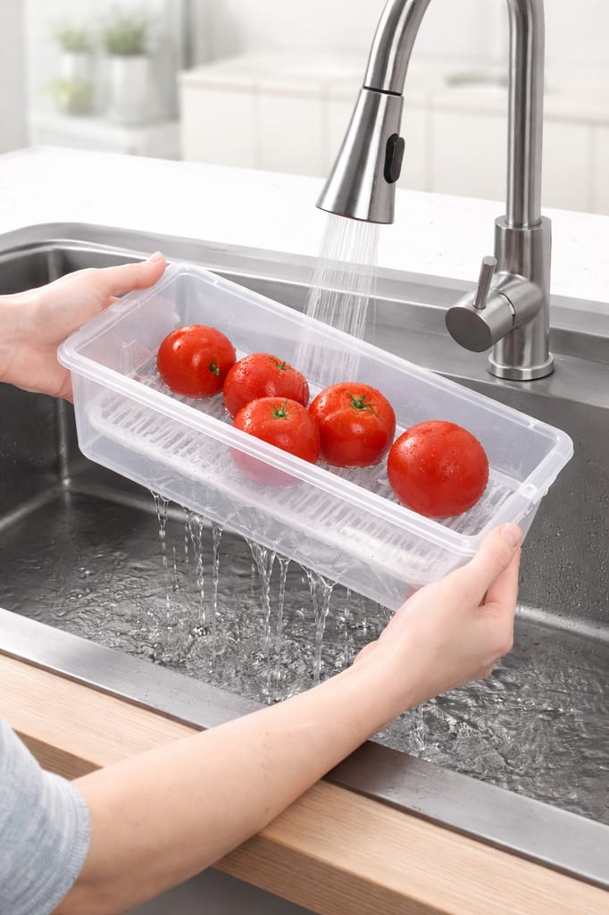Premium 1500ml Fridge Storage Containers Set of 3 with Lid | Stackable Food Storage Boxes for Fruits, Vegetables & Meat | BPA-Free, Leakproof & Space-Saving Kitchen Organizer view 2