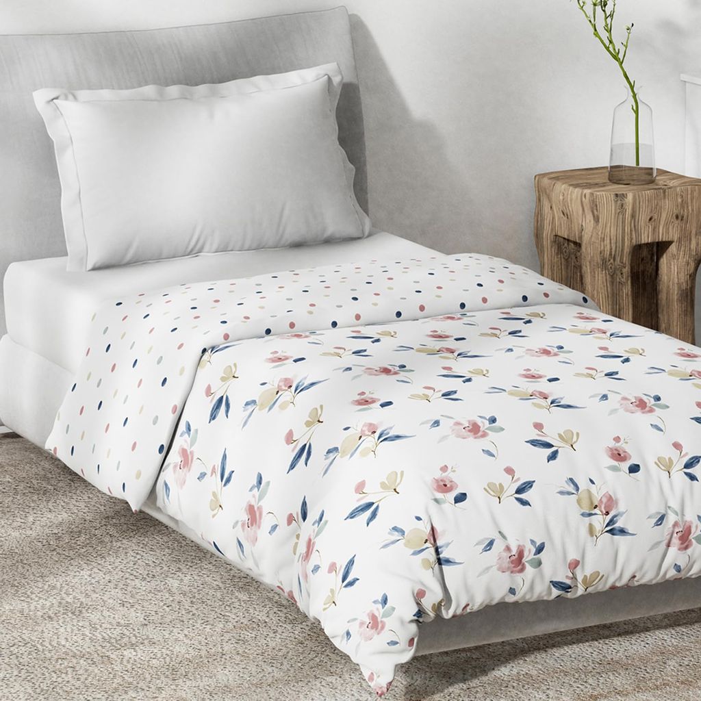 DDECOR - Primary Collection 100% Cotton Floral Pattern VOLTC Single Dohar|137 CM X 229 CM| - Pink view 2