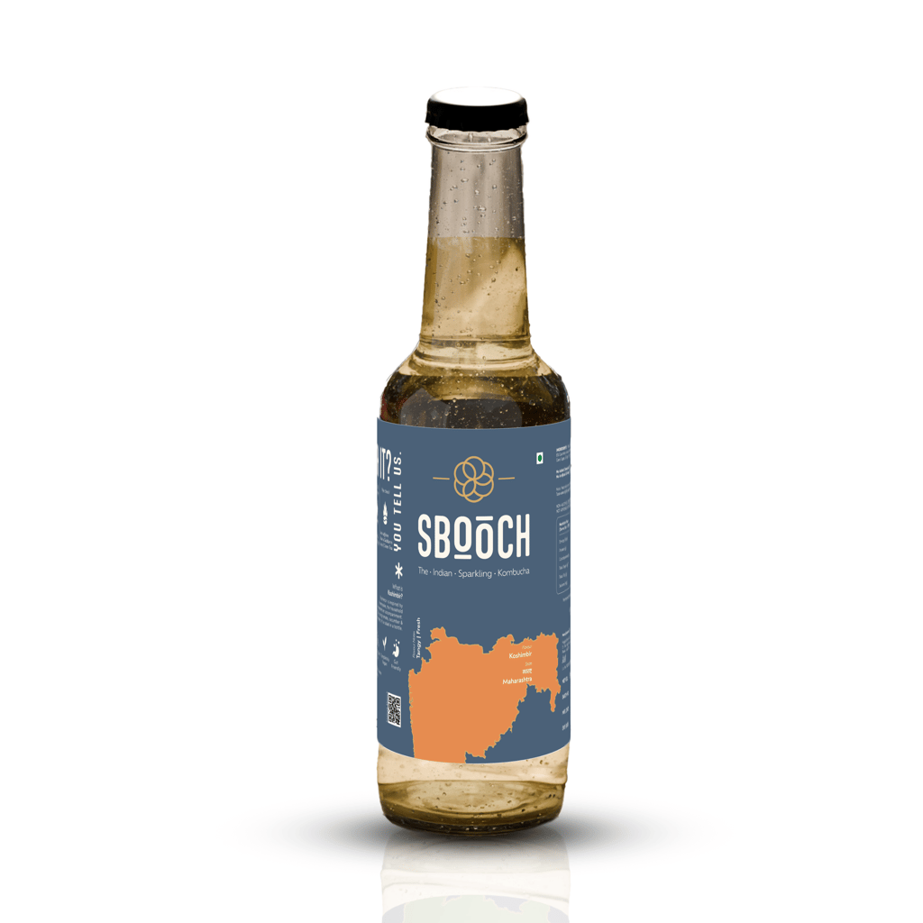SBOOCH - Indian Sparkling Kombucha Tea | Koshimbir Flavor, All Natural | Gut Friendly | Antioxidant | Zero Preservatives | NO Artificial Flavors or Additives | Fermented Beverage Tea | 275ml (Pack of 3) view 2