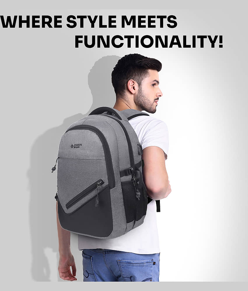 OMRON BAGS 30 Ltrs Polyester Backpack *For Men & Women ( Grey ) view 2