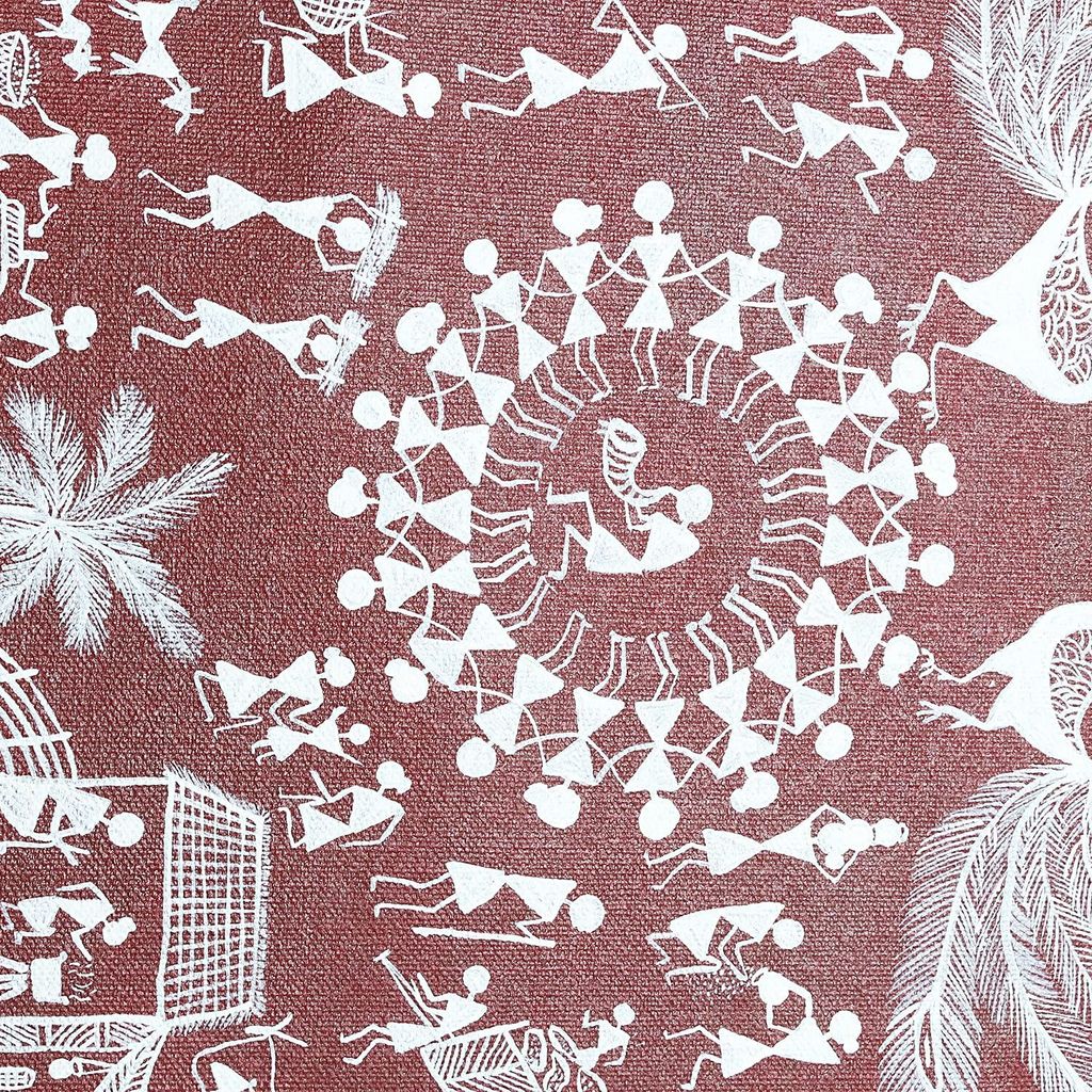Garvi Gurjari (A Gujarat Govt Enterprise) Maroon Warli Painting view 2