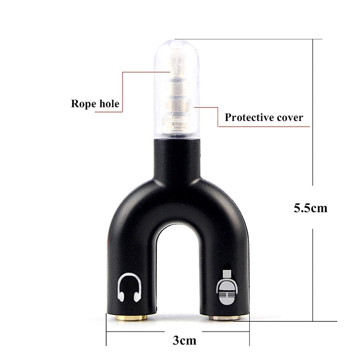 Sterio (Male) To 2 Female Aux (Cable) Convertor Extender Jointer for Amplifiers, Subwoofers, Speaker Cables, AV receivers, CD players (U-Shape) view 2