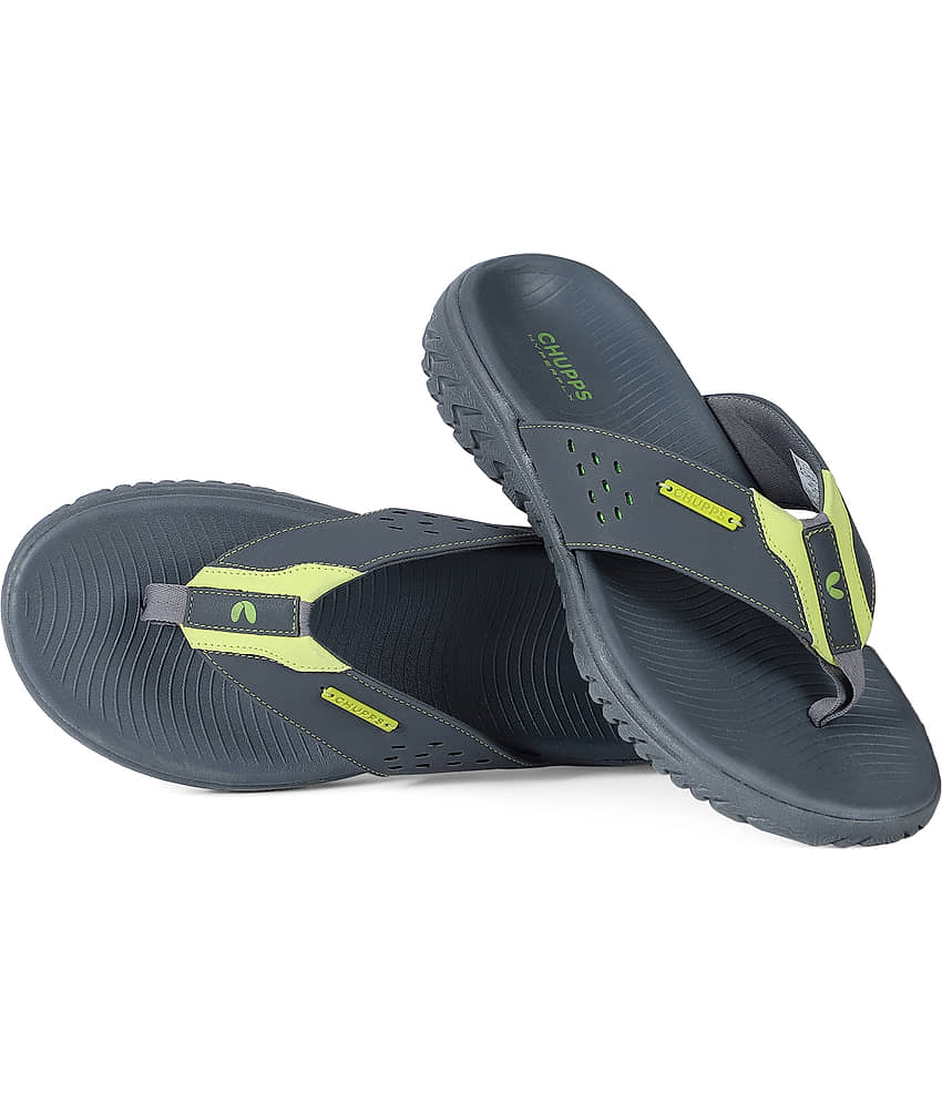 CHUPPS Dark Grey Men's Slide Flip Flop view 2
