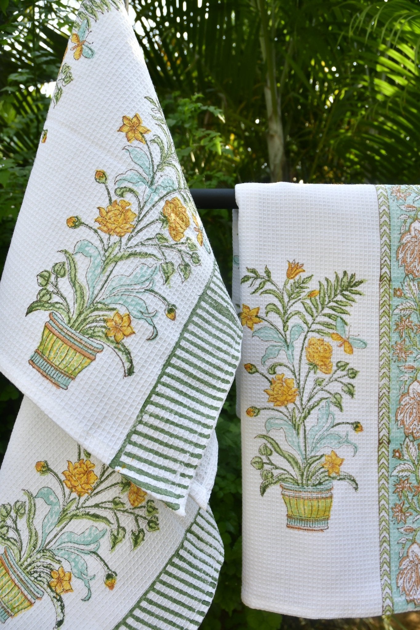 Bahaar HandBlock Cotton Bath and Hand Towel Set