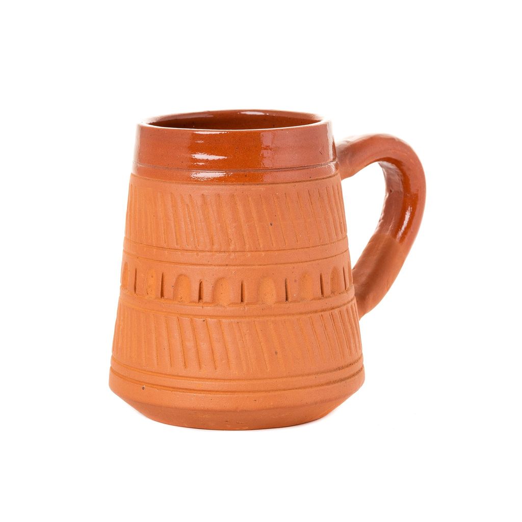 Sowpeace Handcrafted Terracotta coffee mug “Traditional styled ” for kitchen and dining, premium artisan made utensils as serveware, for gift view 2