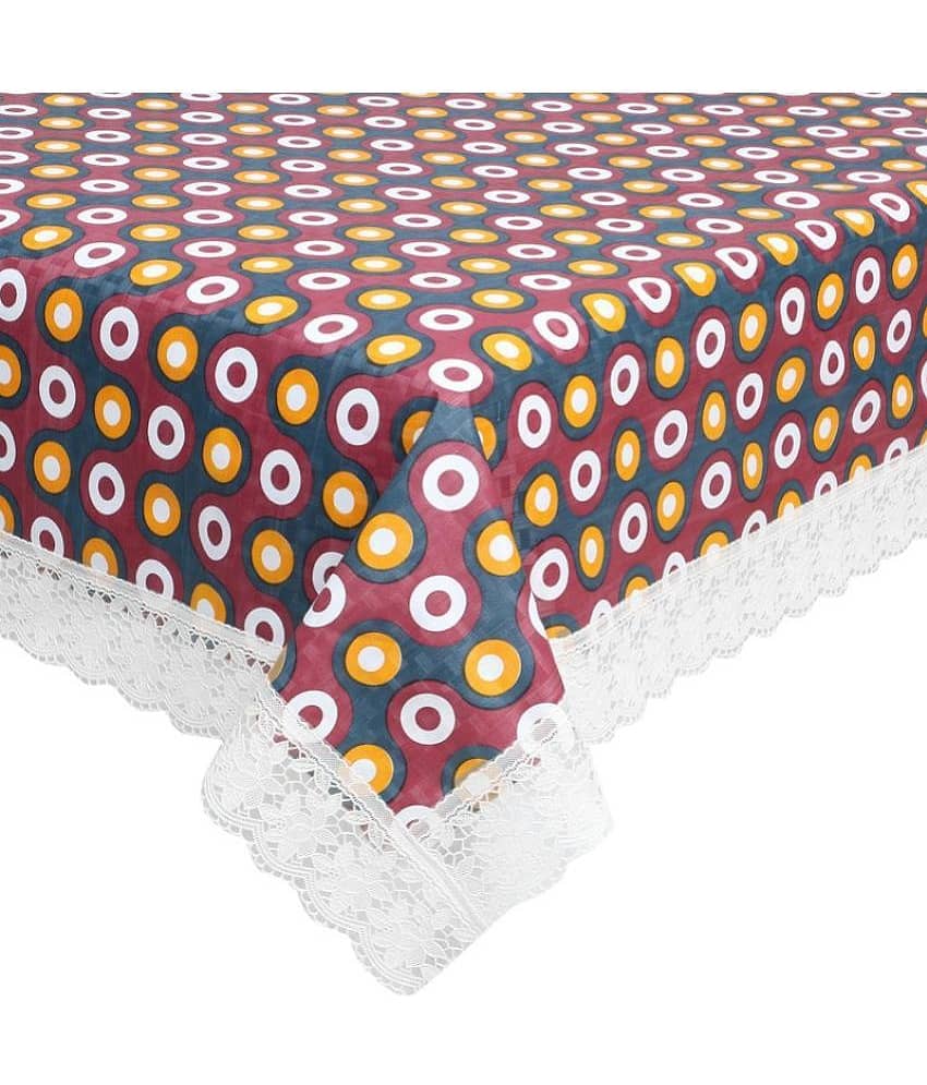 Printed PVC 6 Seater Rectangle Table Cover ( 228 x 152 ) cm Pack of 1 Red view 2