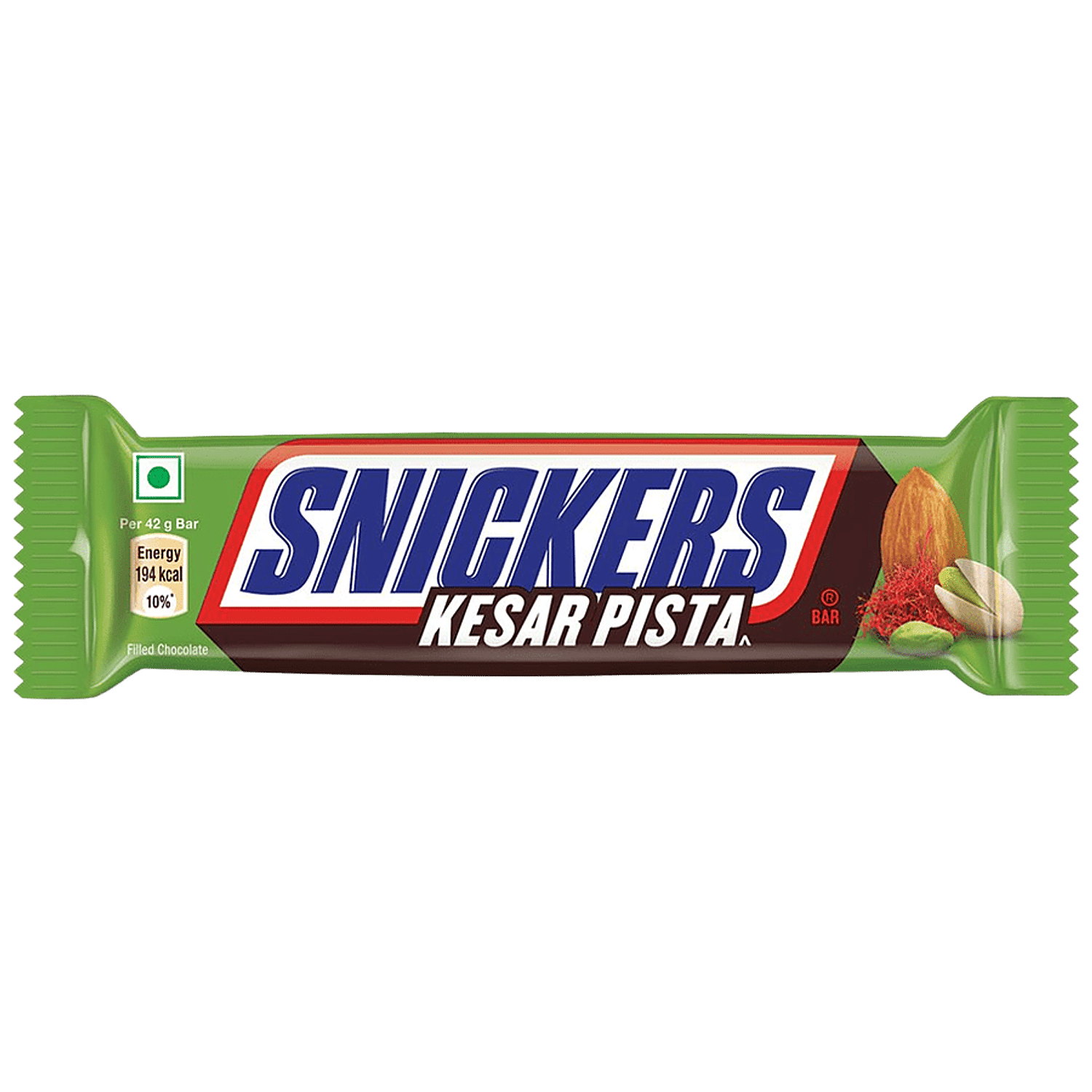 Snickers Kesar Pista Chocolate Bar, 42 G view 2