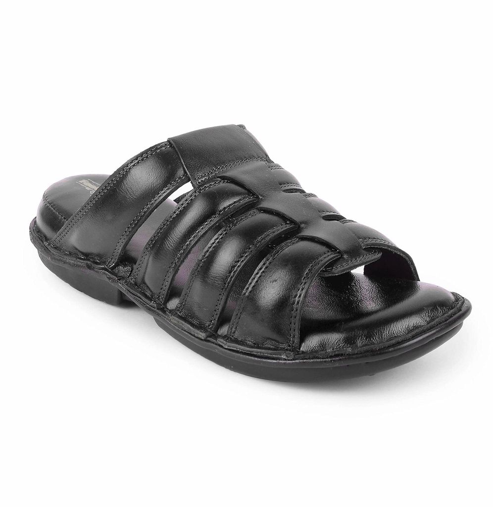 FEATHER LEATHER Men's Genuine Leather Comfortable & Fashionable Flip Flops Sandals & Slippers | Casual Indoor/Outdoor/Chappal view 2