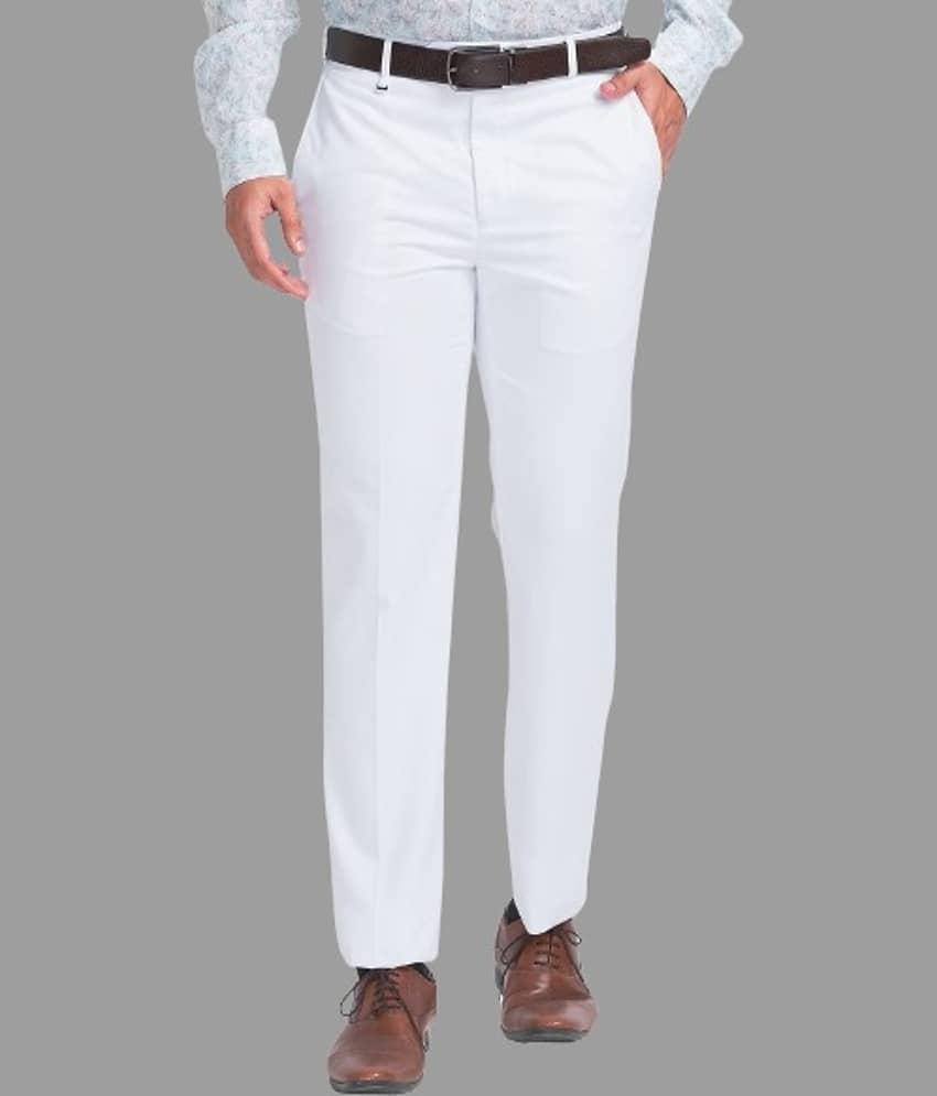 VILLAIN Slim Flat Men's Formal Trouser - Dark Grey ( Pack of 1 )