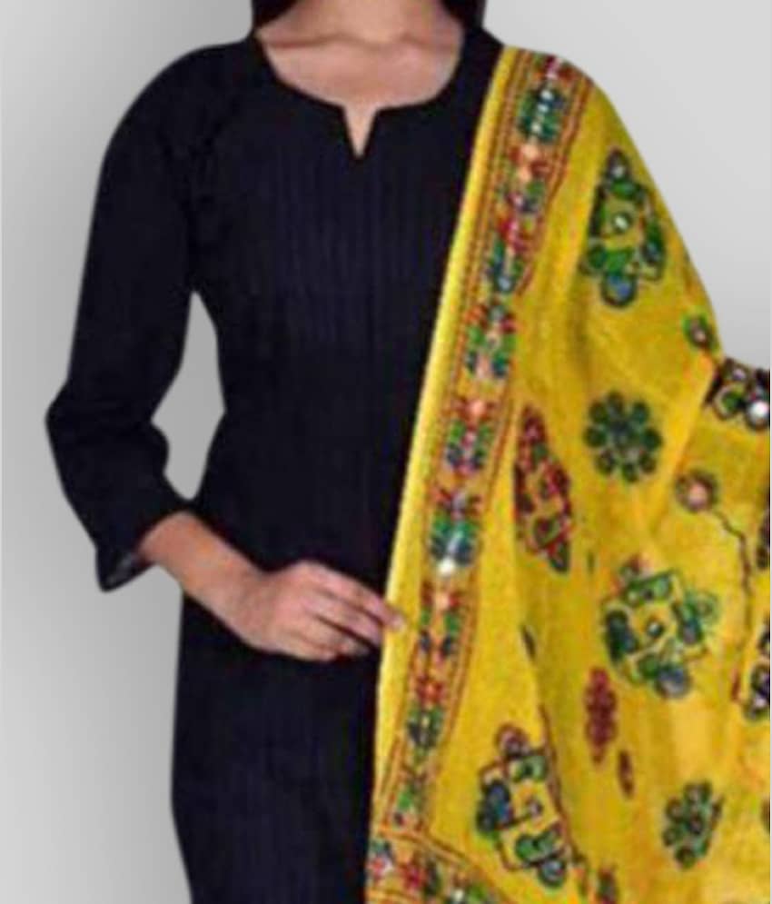 Apratim Yellow Cotton Dupatta view 2