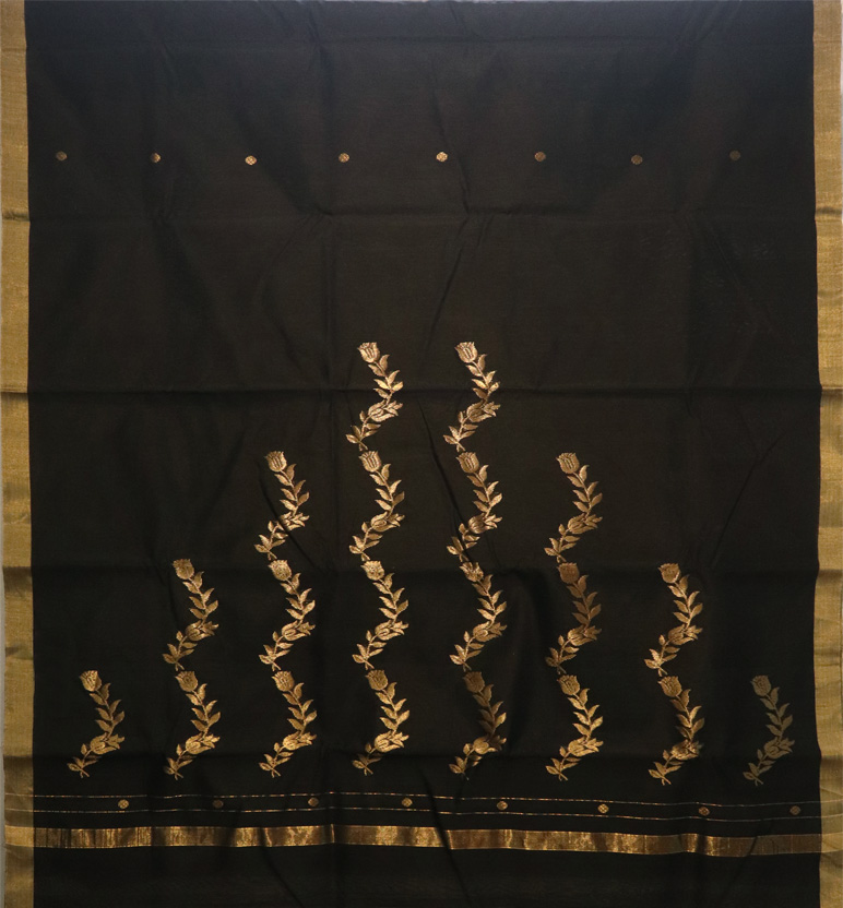 Handloom Chanderi Silk Cotton 3 Piece Suit Set view 2