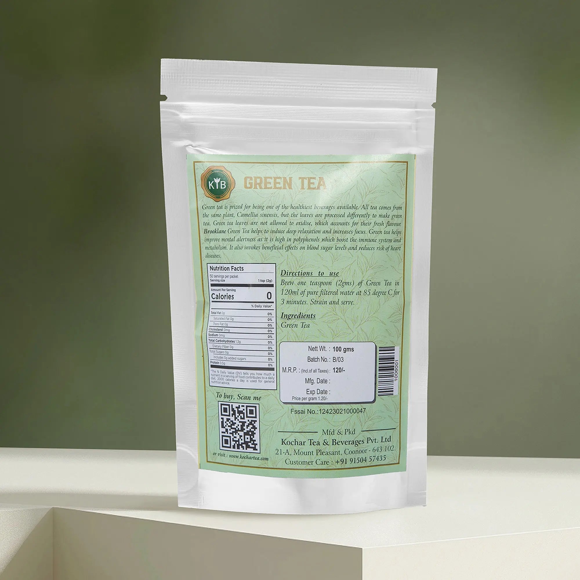 Green Tea – Organic, Pure Blend, 100g view 2
