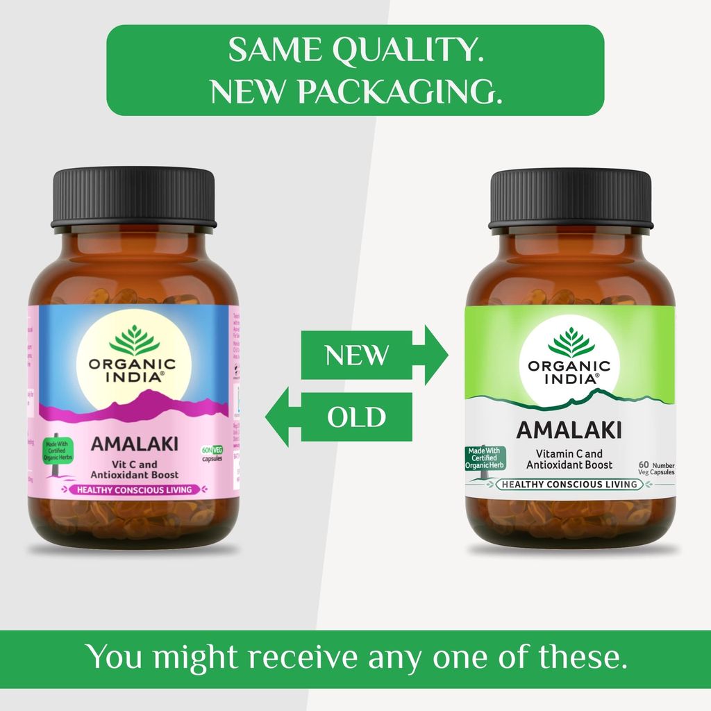 Organic India Amalaki - 60 Capsules Bottle view 2