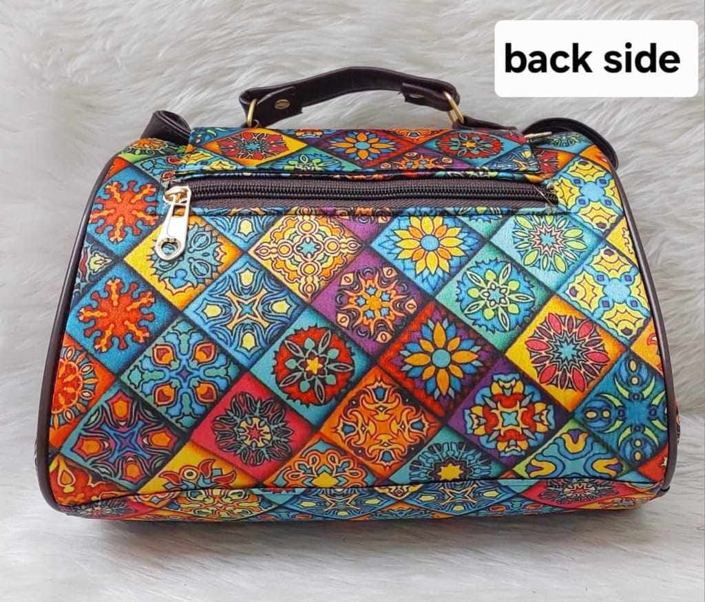 Stylish and Colorful with Intricate Patterns and Tassel Detail Sling Bag view 2