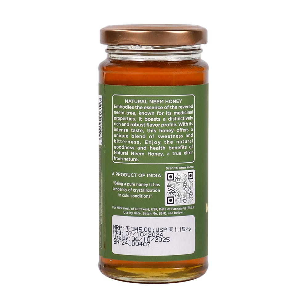 Sanjeevani Organics 100% Natural Neem Honey 300g | Monofloral, Unpasteurized, No Additives | Perfect for Your Daily Health Routine view 2