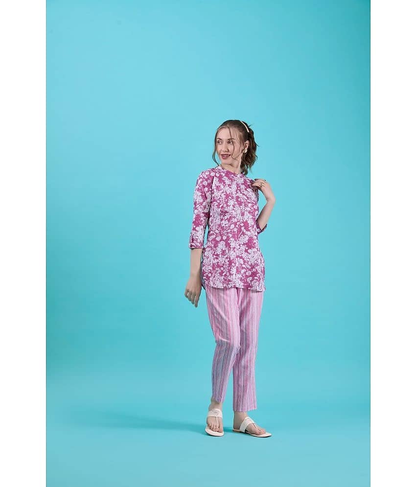 Amarasha Women Printed Top With Trousers Co-Ord Set ( Multicolor ) view 2