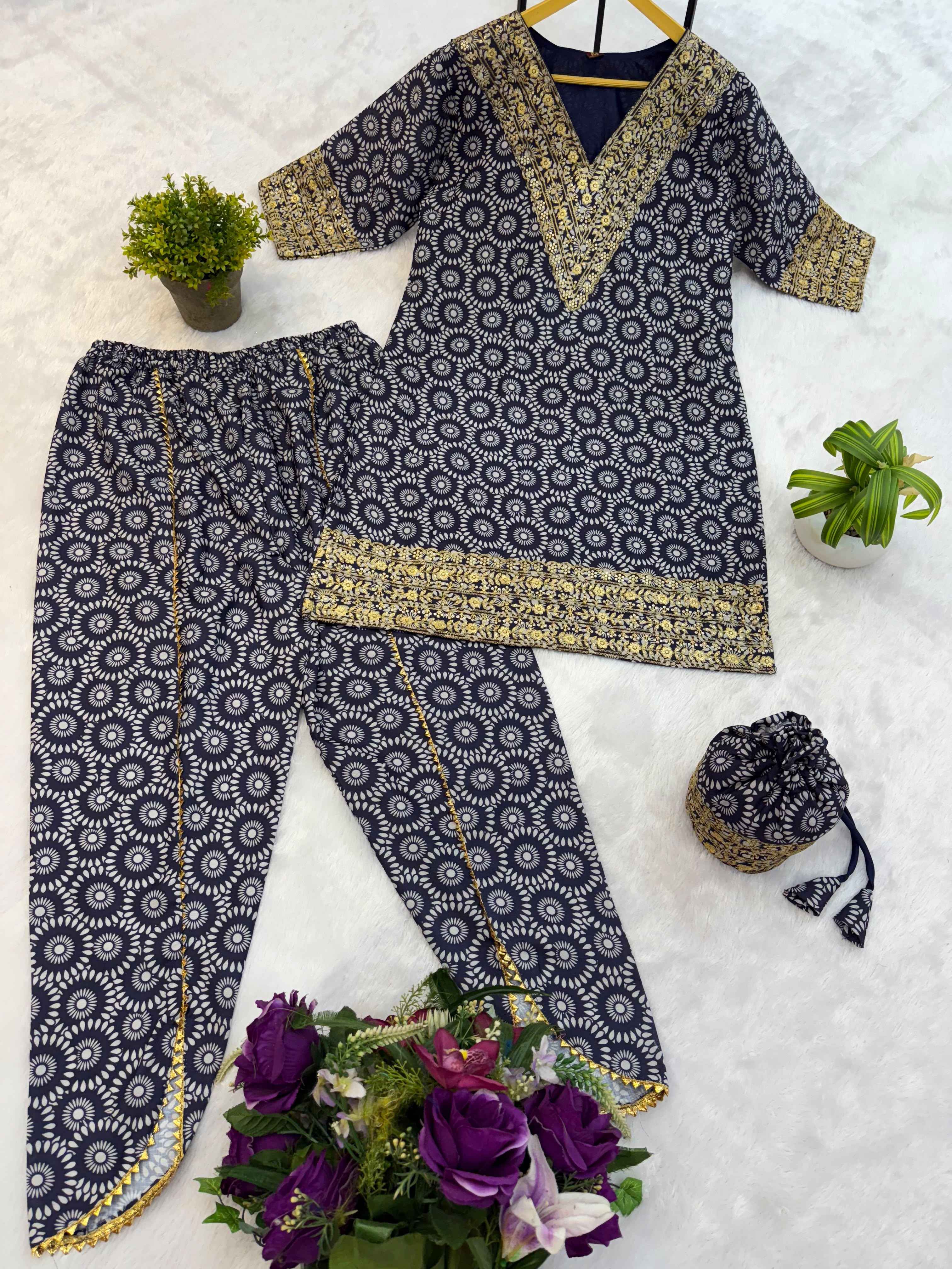 Printed Cotton Co-ord Set for Festivals view 2