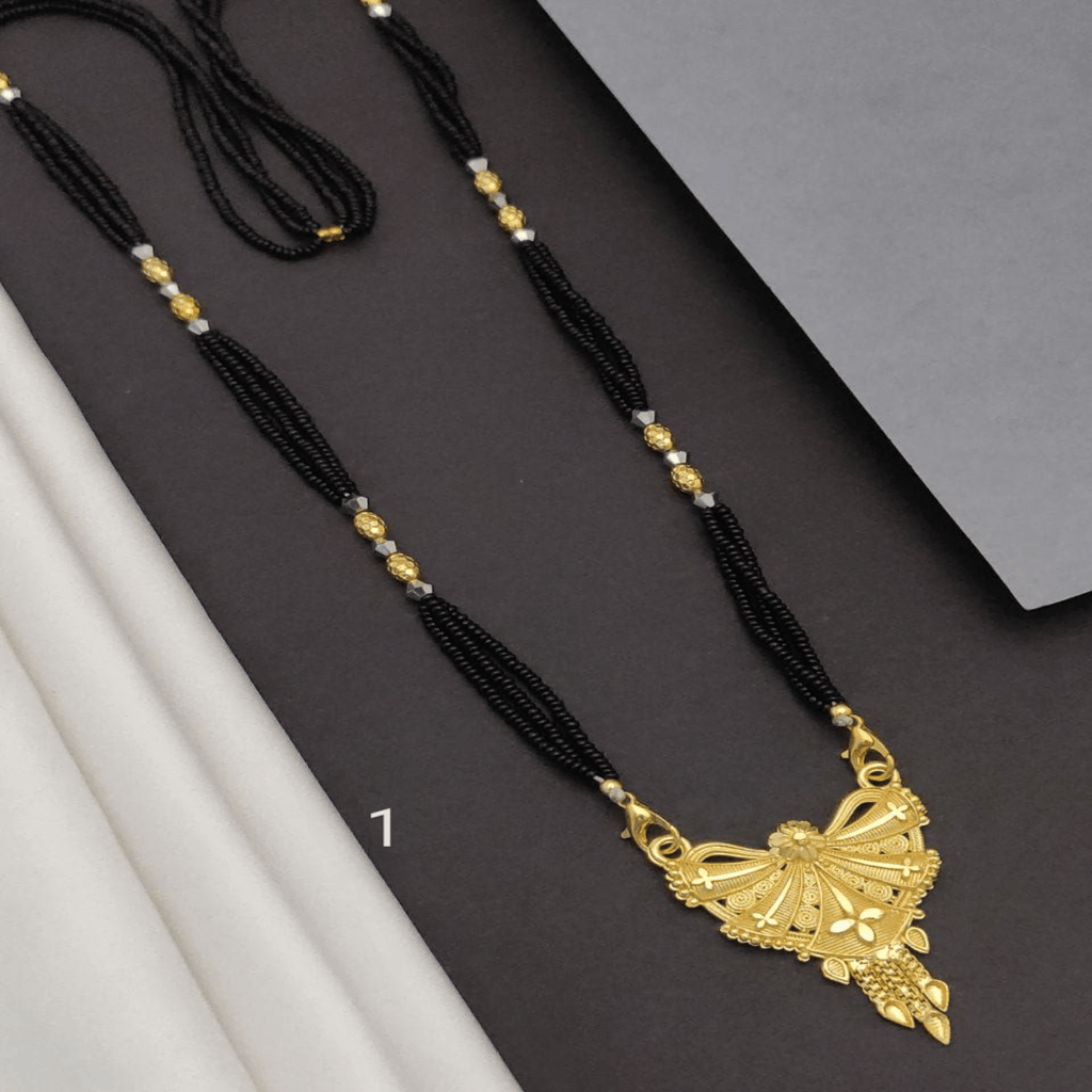 New Gold Plated Dhaga mangalsutra For Women's (RK_DM-1) & Earrings Jhumkhas Gold Jhumka Charming Women's and Girls (RK_JE-2) (COMBO PACK OF 1 PIC & 1 PAIRS) view 2
