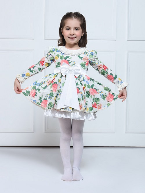 THE PONY & PEONY CO. Girl Old Rose - Blossom White Dress
